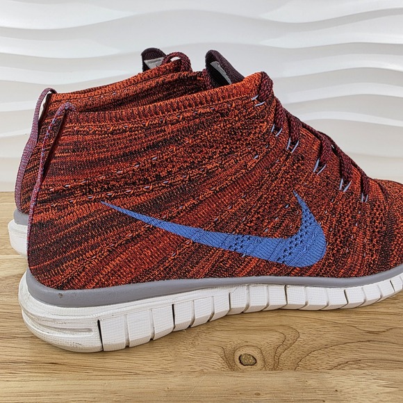 Nike Free Flyknit Chukka Sneakers Mens Size 11 Cinnabar Athletic Shoe 639700-601 main image 10